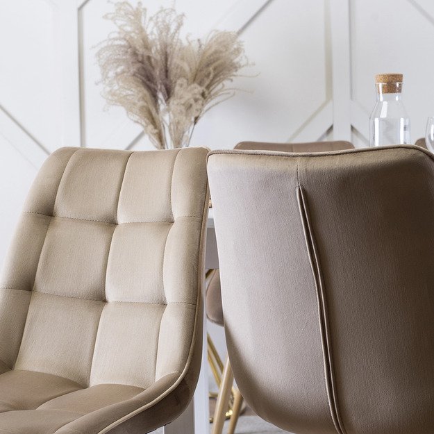 Rodri RODRI smėlio spalvos aksominis modernus minkštas svetainės krėslas 9