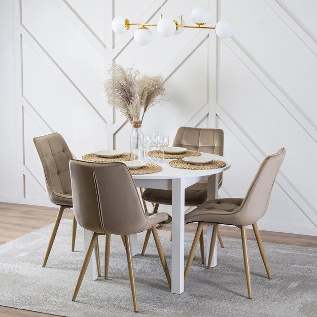 Rodri RODRI smėlio spalvos aksominis modernus minkštas svetainės krėslas 3