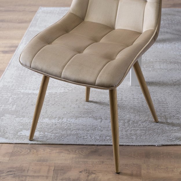 Rodri RODRI smėlio spalvos aksominis modernus minkštas svetainės krėslas 10