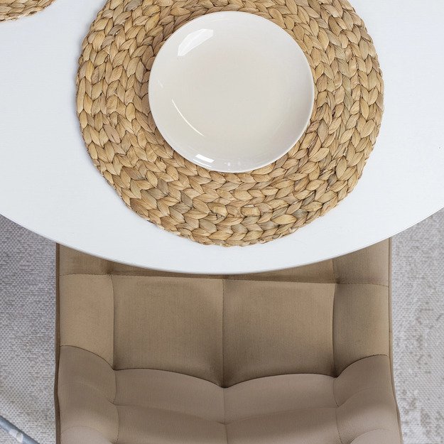 Rodri RODRI smėlio spalvos aksominis modernus minkštas svetainės krėslas 8