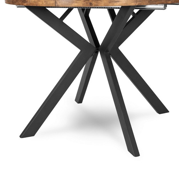 Lukas Apvalus išskleidžiamas stalas LUKAS, 100–250 cm, auksinio ąžuolo spalvos, modernus loftas 10