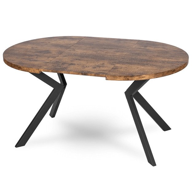 Lukas Apvalus išskleidžiamas stalas LUKAS, 100–250 cm, auksinio ąžuolo spalvos, modernus loftas 11