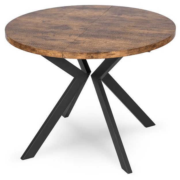 Lukas Apvalus išskleidžiamas stalas LUKAS, 100–250 cm, auksinio ąžuolo spalvos, modernus loftas 7