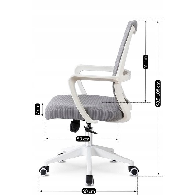 Fotel Obrotowy LEFKAS Szary 12