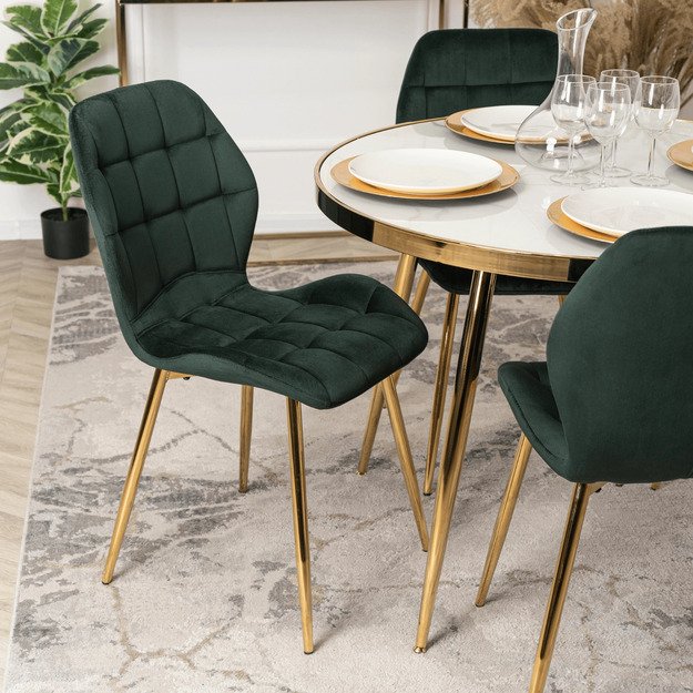 LUCKY žalias aksominis krėslas 3