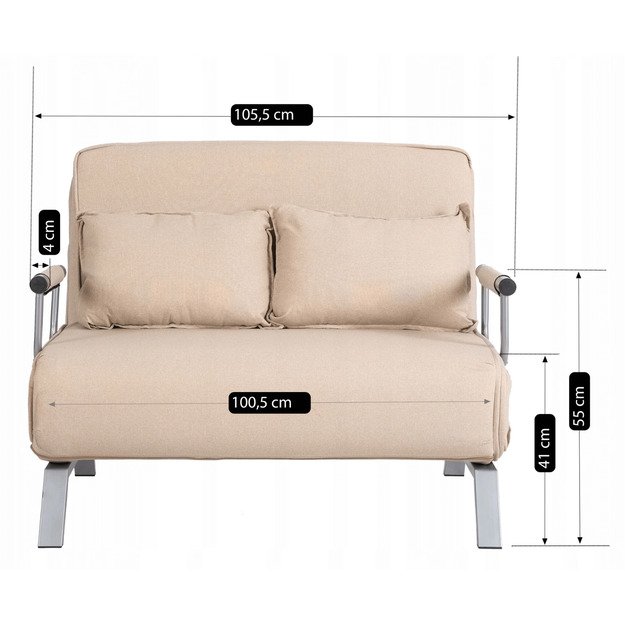 BART 2 smėlio spalvos dviejų vietų fotelis 9