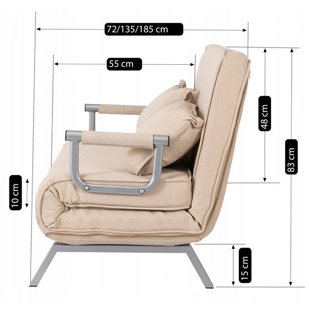 BART 2 smėlio spalvos dviejų vietų fotelis 10