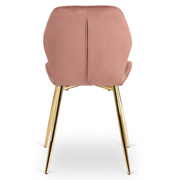 IRYS rožinė kėdė su auksinėmis aksominėmis kojomis 7