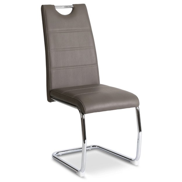 Lopezas LOPEZ minkštas krėslas, pilkas su slydimo slydimomis, eko oda, modernus