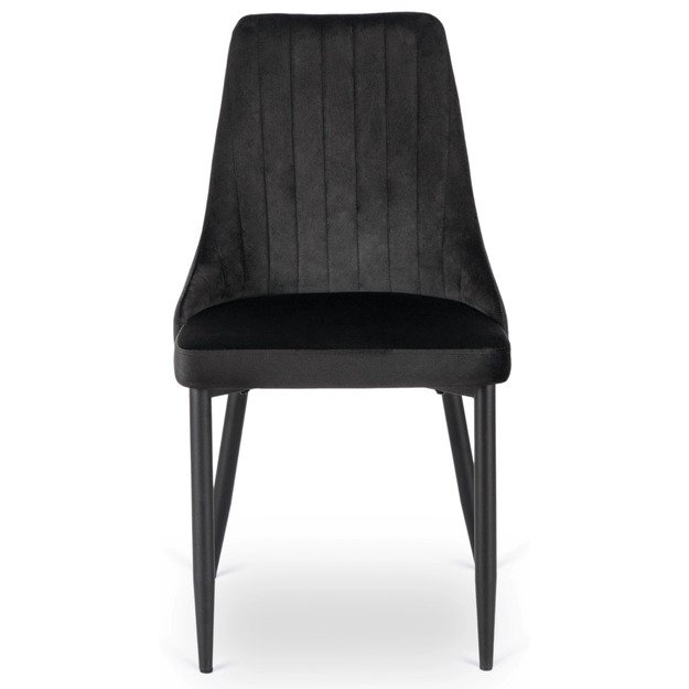 Baris BARI apmuštas valgomojo krėslas, juodas aksomas, modernus 2