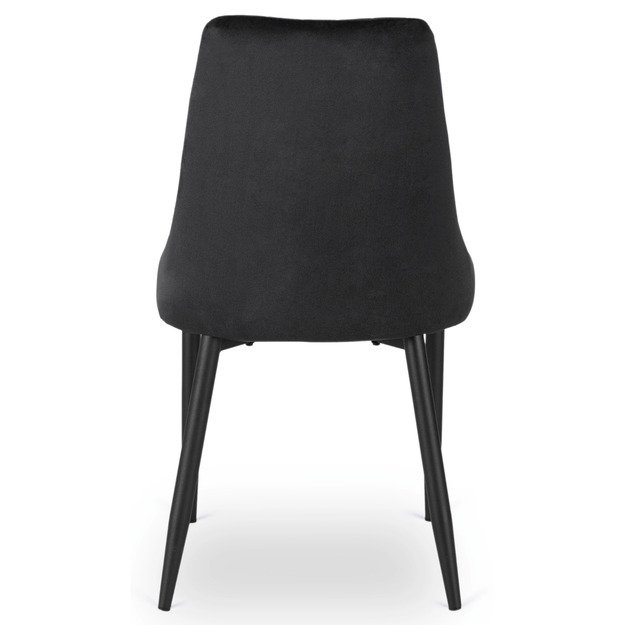 Baris BARI apmuštas valgomojo krėslas, juodas aksomas, modernus 4