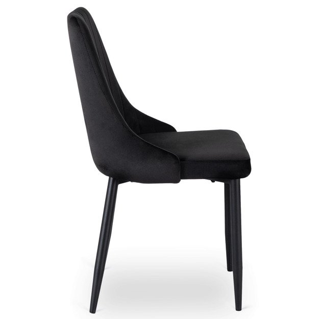 Baris BARI apmuštas valgomojo krėslas, juodas aksomas, modernus 3