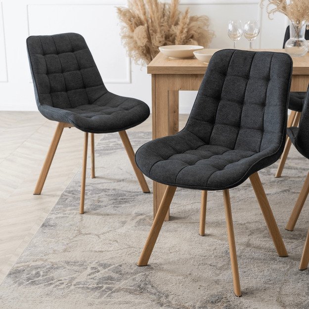 Keitė KATHY minkštas svetainės krėslas, juodas, modernus, skandinaviškas 2