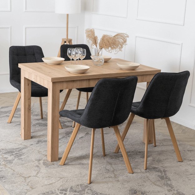 Keitė KATHY minkštas svetainės krėslas, juodas, modernus, skandinaviškas 1