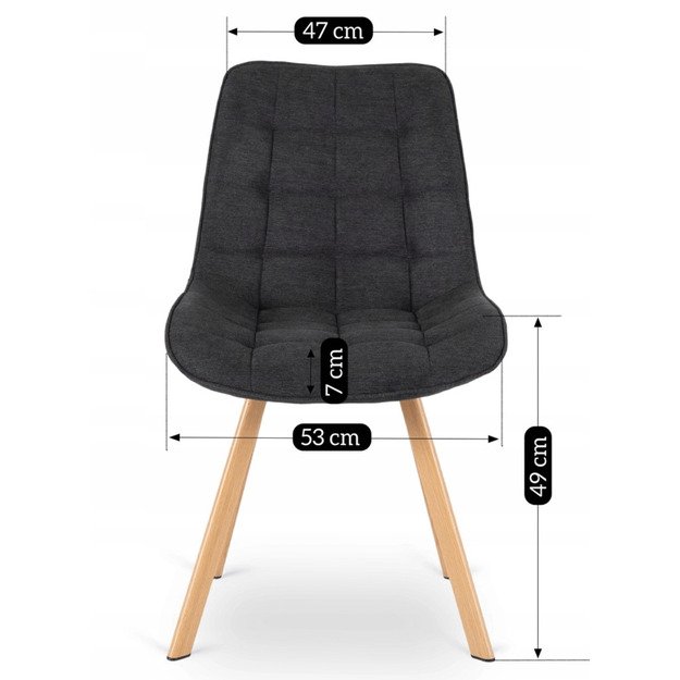 Keitė KATHY minkštas svetainės krėslas, juodas, modernus, skandinaviškas 8