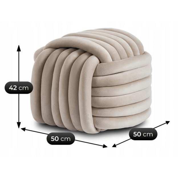 Magma MAGMA kreminis modernus austas aksominis pufas 7