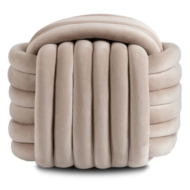 Magma MAGMA kreminis modernus austas aksominis pufas 5