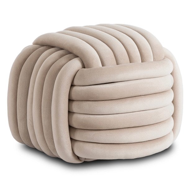 Magma MAGMA kreminis modernus austas aksominis pufas 6