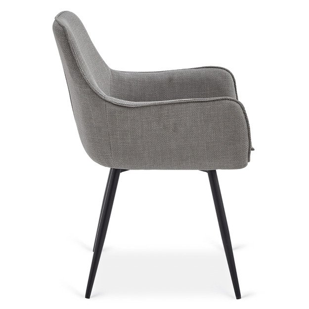 Edrickas EDRICK apmuštas valgomojo krėslas, pilkas, modernus lofto formos 5