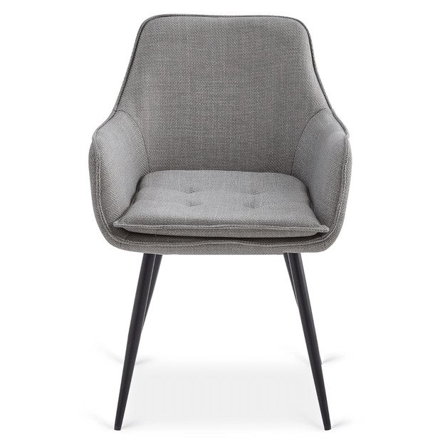 Edrickas EDRICK apmuštas valgomojo krėslas, pilkas, modernus lofto formos 4