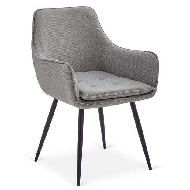 Edrickas EDRICK apmuštas valgomojo krėslas, pilkas, modernus lofto formos 2