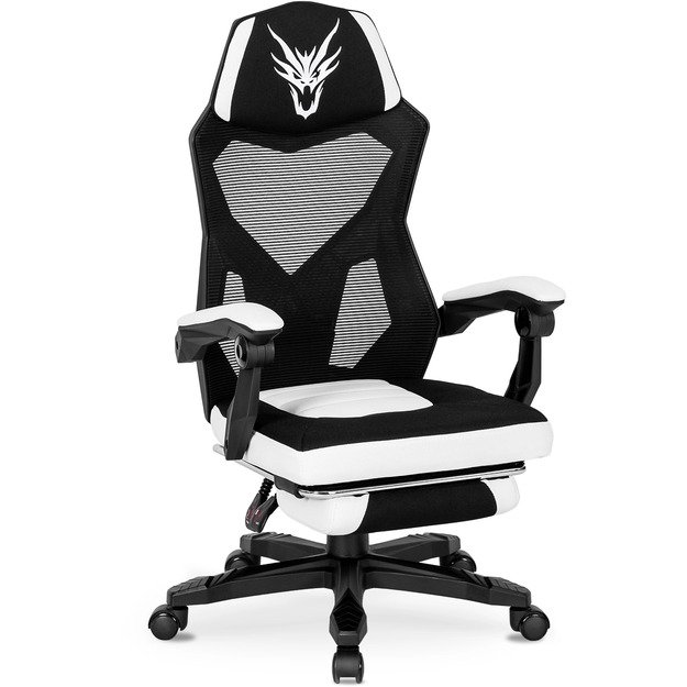 BING  pasukama biuro kėdė, juoda/balta, moderni