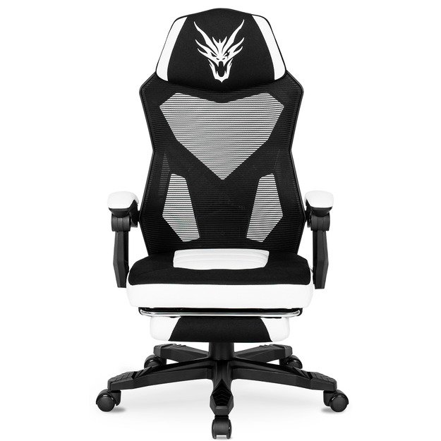 BING  pasukama biuro kėdė, juoda/balta, moderni 6