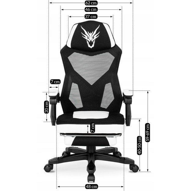 BING  pasukama biuro kėdė, juoda/balta, moderni 9