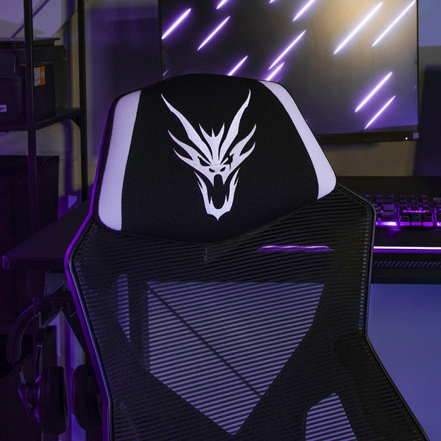 BING  pasukama biuro kėdė, juoda/balta, moderni 4