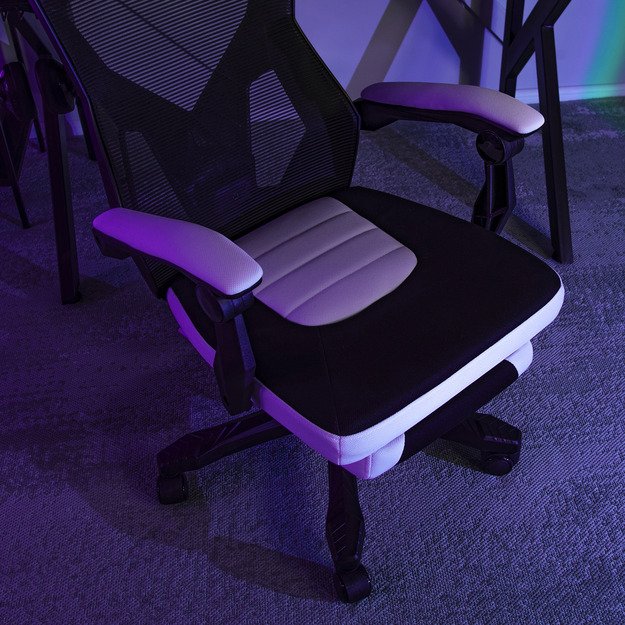 BING  pasukama biuro kėdė, juoda/balta, moderni 5