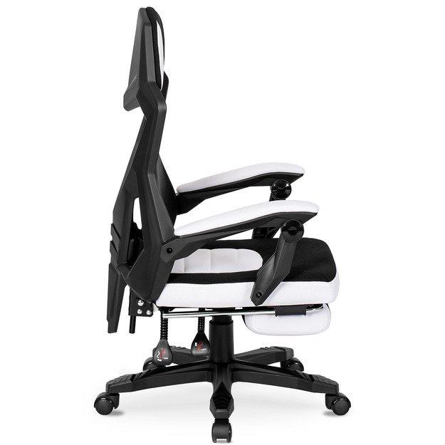BING  pasukama biuro kėdė, juoda/balta, moderni 8