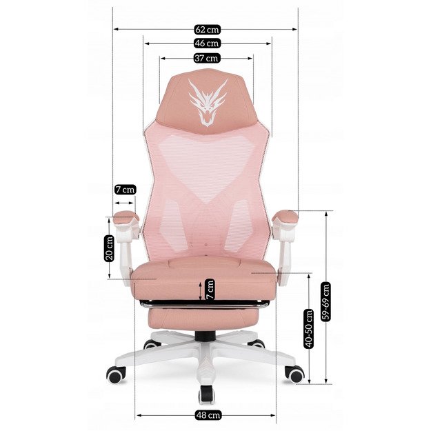 BING pasukama kėdė rožinė/balta 12