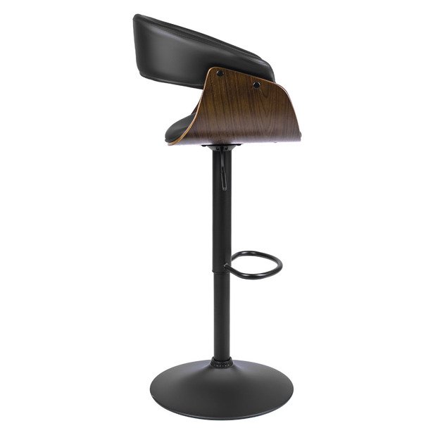 Džersis NEVADA Valgomojo taburetė su pasukama rankena, juoda/riešutmedžio spalvos, lofto stiliaus 11