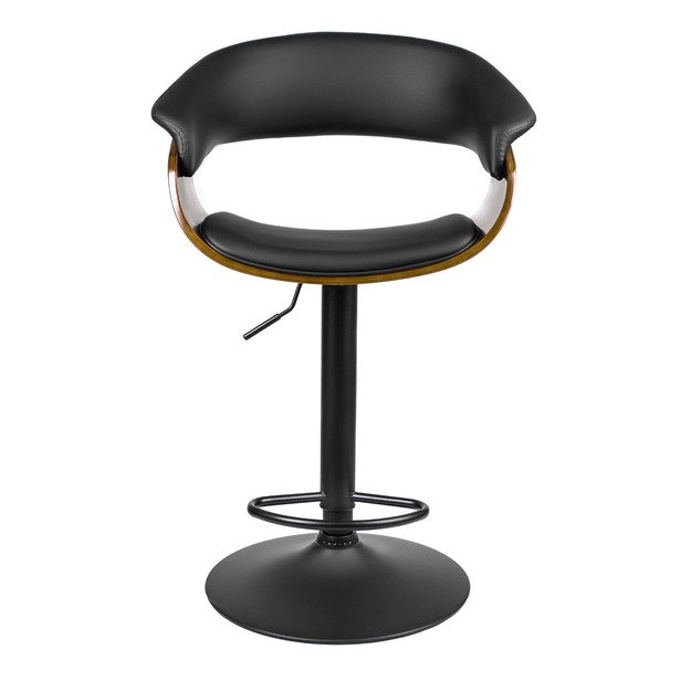 Džersis NEVADA Valgomojo taburetė su pasukama rankena, juoda/riešutmedžio spalvos, lofto stiliaus 8