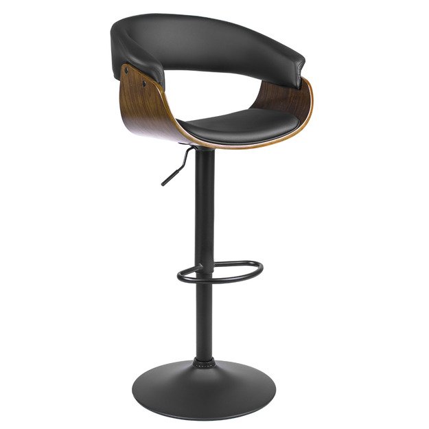 Džersis NEVADA Valgomojo taburetė su pasukama rankena, juoda/riešutmedžio spalvos, lofto stiliaus