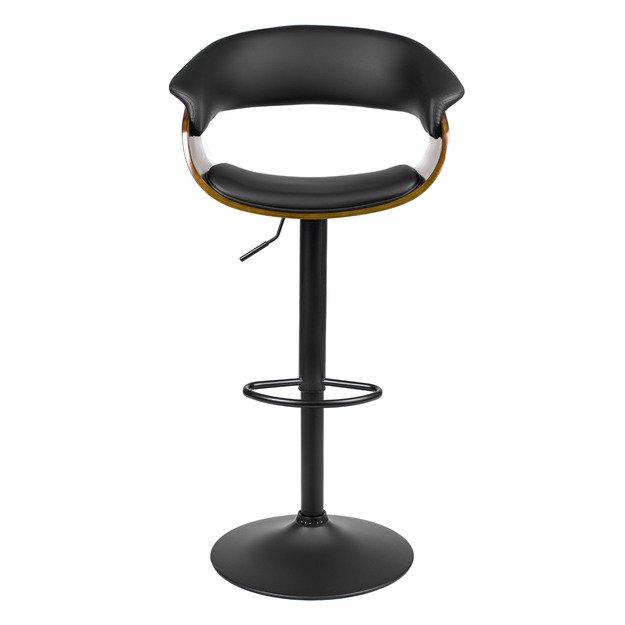 Džersis NEVADA Valgomojo taburetė su pasukama rankena, juoda/riešutmedžio spalvos, lofto stiliaus 10