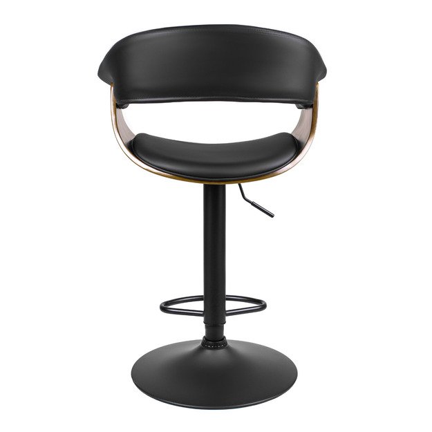 Džersis NEVADA Valgomojo taburetė su pasukama rankena, juoda/riešutmedžio spalvos, lofto stiliaus 9