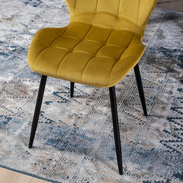 LUCKY geltona aksominė kėdė 6