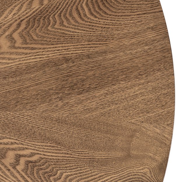 Lino LINO apvalus stalas, 100 cm, riešuto spalvos/juodas, modernus lofto stiliaus 5