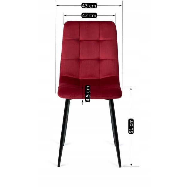 PERU bordo spalvos aksominė kėdė 11