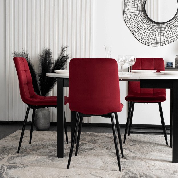 PERU bordo spalvos aksominė kėdė 4