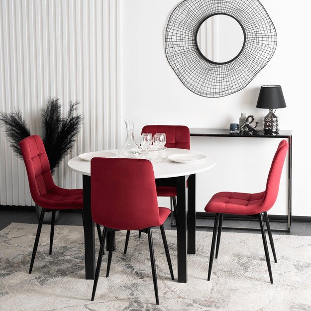 PERU bordo spalvos aksominė kėdė 2