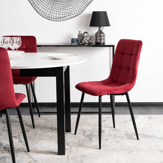 PERU bordo spalvos aksominė kėdė 6