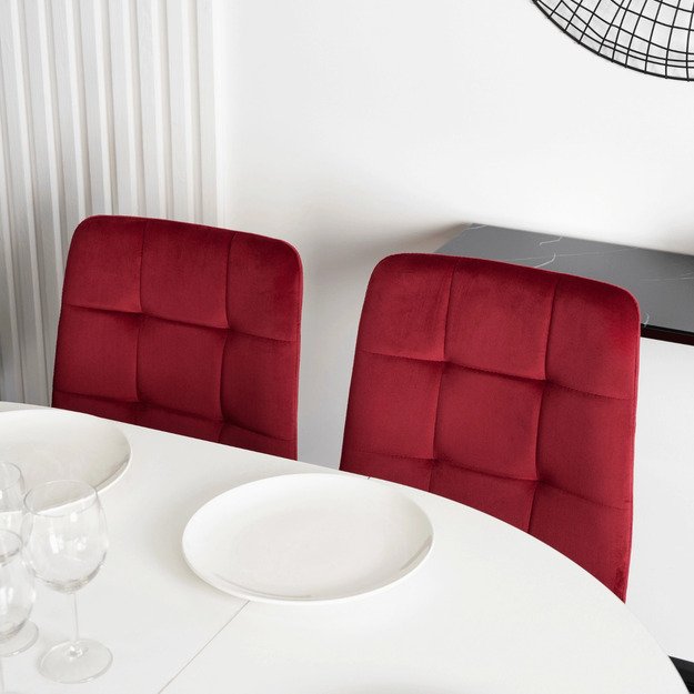 PERU bordo spalvos aksominė kėdė 5