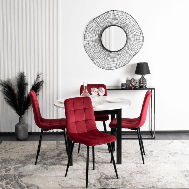 PERU bordo spalvos aksominė kėdė 1