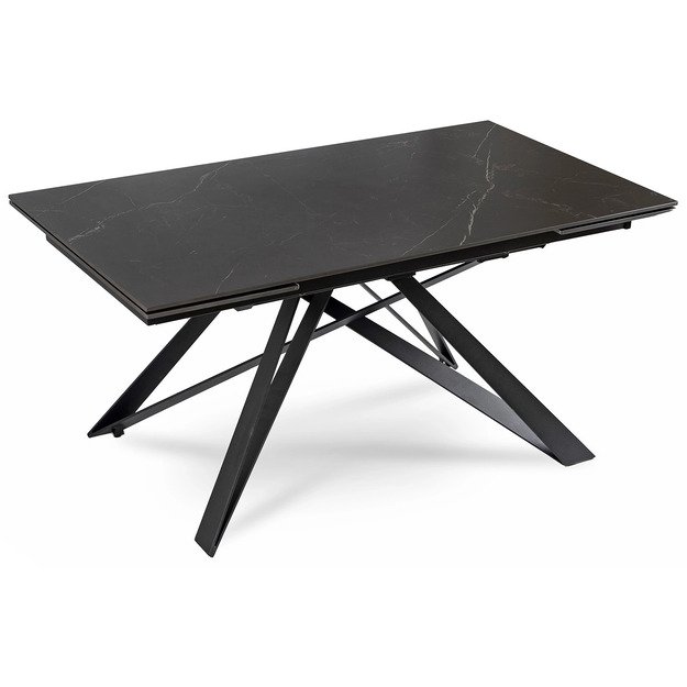 Maksimas MAXIME stačiakampis ištraukiamas stalas, 160–240 cm, keramika, juodas marmuras, moderniam lofto stiliaus valgomajam 8