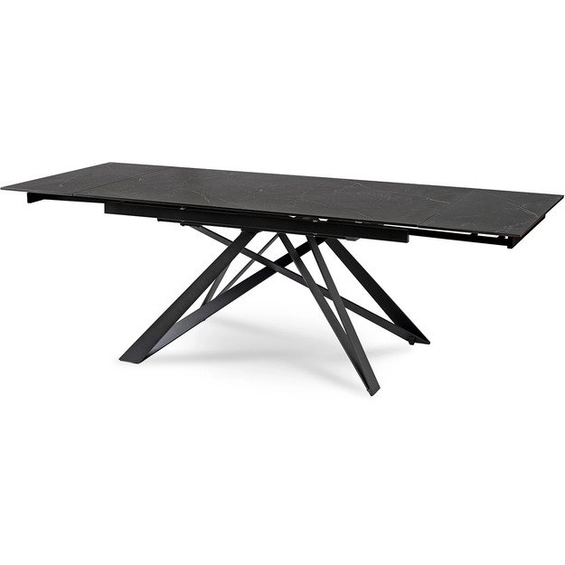 Maksimas MAXIME stačiakampis ištraukiamas stalas, 160–240 cm, keramika, juodas marmuras, moderniam lofto stiliaus valgomajam 11
