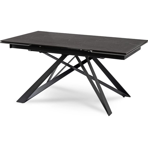 Maksimas MAXIME stačiakampis ištraukiamas stalas, 160–240 cm, keramika, juodas marmuras, moderniam lofto stiliaus valgomajam 10