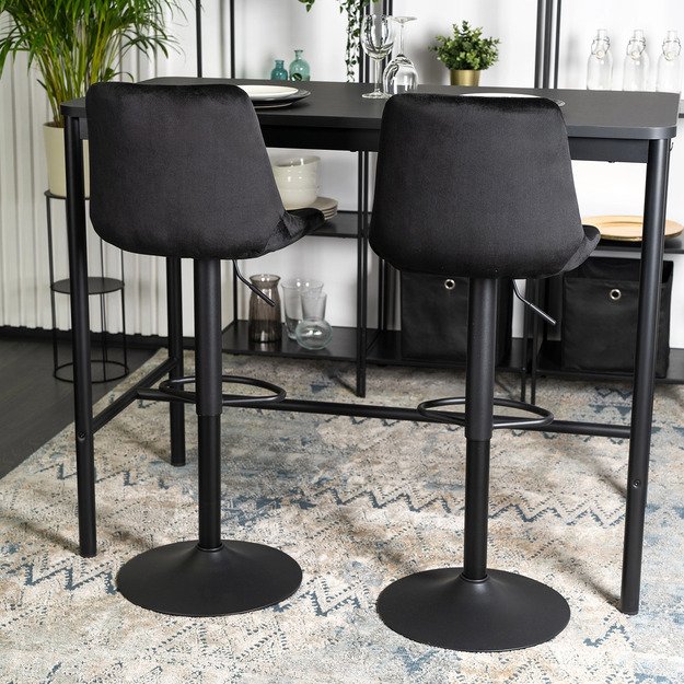 Arkosas Apmuštas baro kėdė ARCOS 2, juodas aksomas, modernus žavesys 3