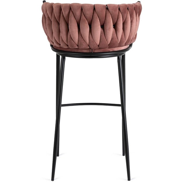 Floresas Apmuštas austas baro kėdė FLORES, rožinis aksomas, modernus loftas 5